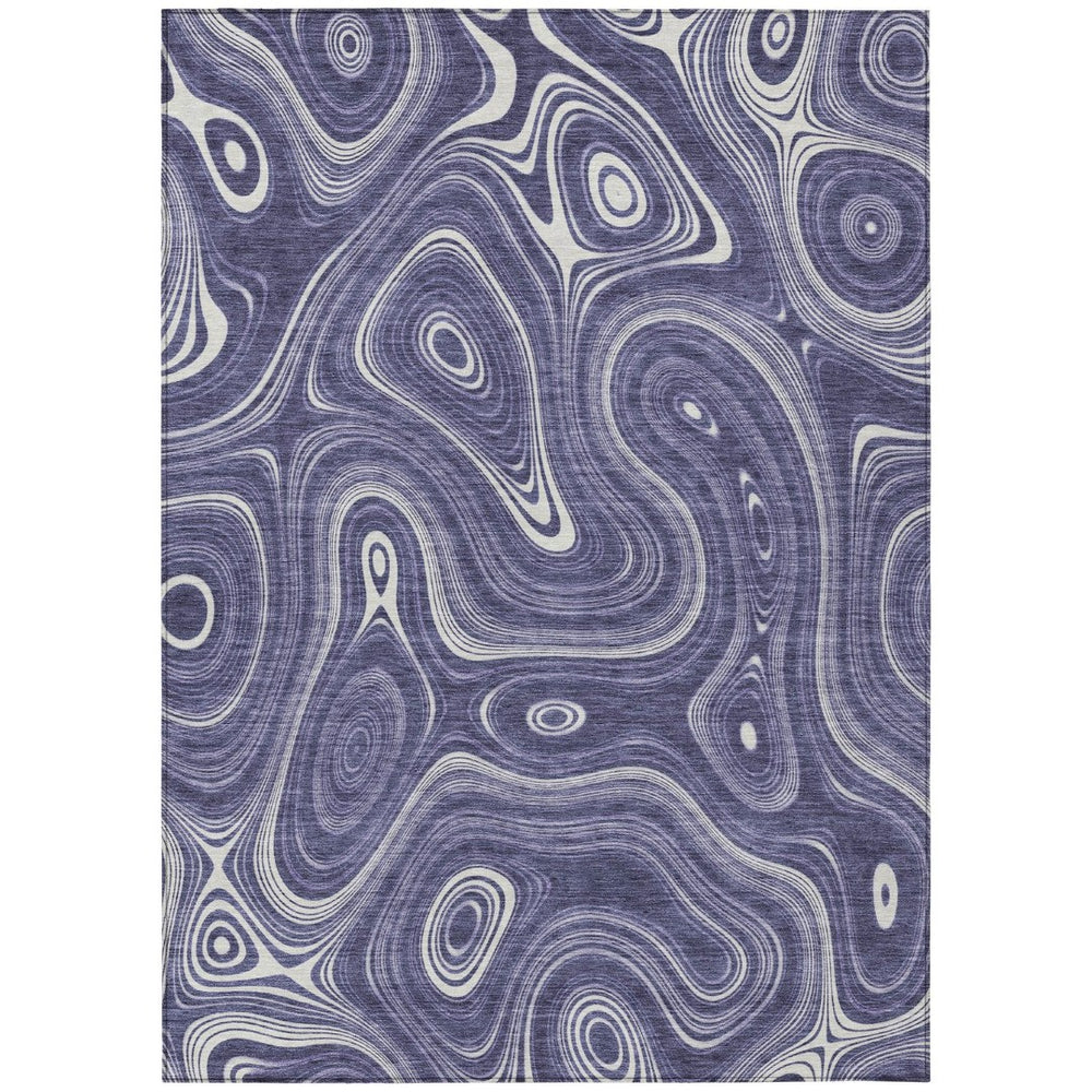 HomeRoots 5' Stylish Plum and Ivory Geometric Area Rug for Indoor and Outdoor Use, Washable and Durable 8' X 10' 631398