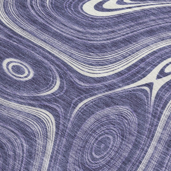 HomeRoots 5' Stylish Plum and Ivory Geometric Area Rug for Indoor and Outdoor Use, Washable and Durable 9' X 12' 631399