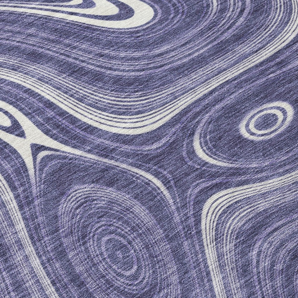 HomeRoots 5' Stylish Plum and Ivory Geometric Area Rug for Indoor and Outdoor Use, Washable and Durable 9' X 12' 631399