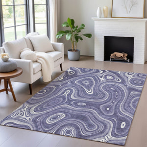 HomeRoots 5' Stylish Plum and Ivory Geometric Area Rug for Indoor and Outdoor Use, Washable and Durable 9' X 12' 631399