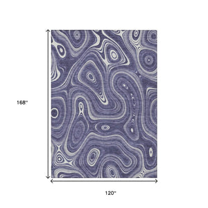 HomeRoots 5' Stylish Plum and Ivory Geometric Area Rug for Indoor and Outdoor Use, Washable and Durable 10' X 14' 631400
