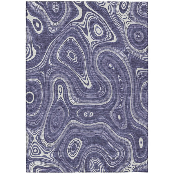 HomeRoots 5' Stylish Plum and Ivory Geometric Area Rug for Indoor and Outdoor Use, Washable and Durable 10' X 14' 631400