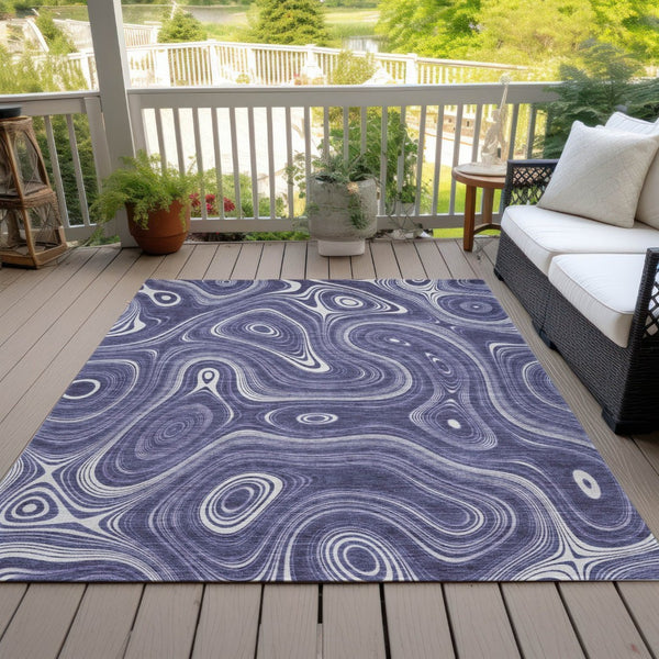 HomeRoots 5' Stylish Plum and Ivory Geometric Area Rug for Indoor and Outdoor Use, Washable and Durable 10' X 14' 631400