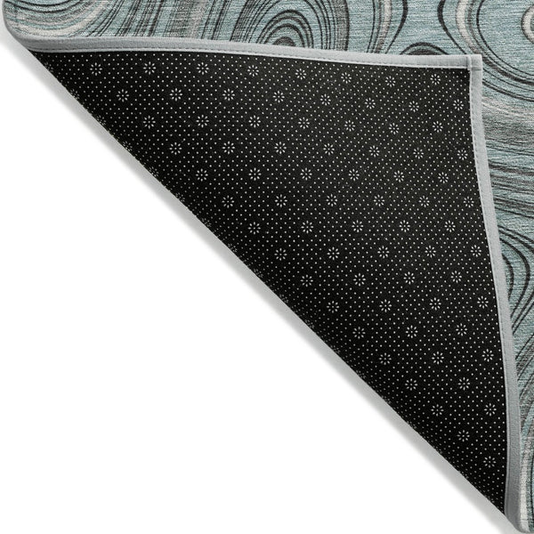 HomeRoots 5' Modern Sky Blue and Gray Geometric Indoor Outdoor Area Rug - Durable, Washable, Stylish Design 10' X 14' 631406
