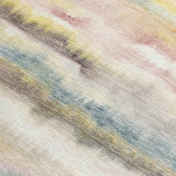 HomeRoots 5' Coastal-Inspired Gold Gray and Ivory Striped Washable Area Rug for Indoor and Outdoor Spaces 10' X 14' 631412