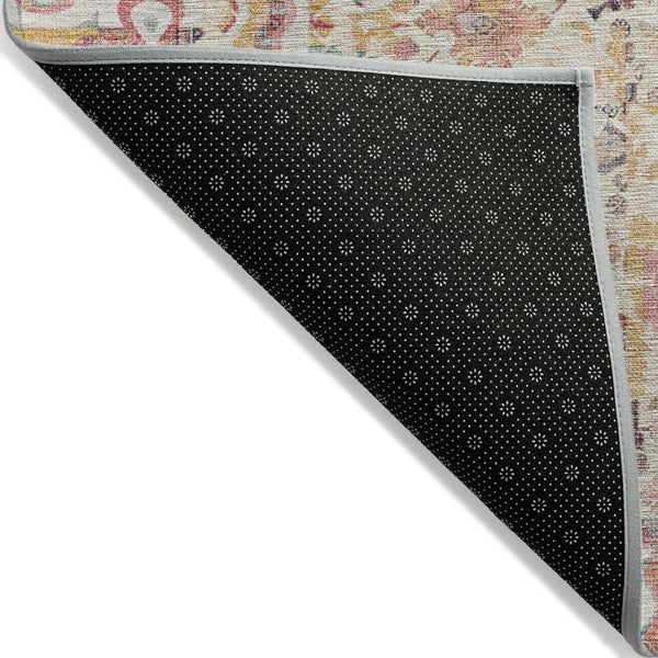 HomeRoots 5' Pink and Ivory Patchwork Area Rug - Stylish, Durable, Washable Design for Indoor & Outdoor Use 5' X 8' 631432
