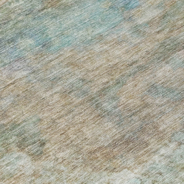 HomeRoots 5' Abstract Washable Area Rug in Wheat, Sky Blue & Beige – Perfect for Indoor/Outdoor Spaces 8' X 10' 631464