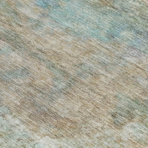 HomeRoots 5' Abstract Washable Area Rug in Wheat, Sky Blue & Beige – Perfect for Indoor/Outdoor Spaces 10' X 14' 631466