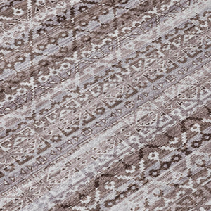 HomeRoots 5' Brown and Beige Striped Washable Area Rug for Indoor and Outdoor Use - Durable and Stylish Décor 5' X 8' 631480