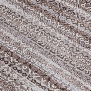 HomeRoots 5' Brown and Beige Striped Washable Area Rug for Indoor and Outdoor Use - Durable and Stylish Décor 9' X 12' 631483
