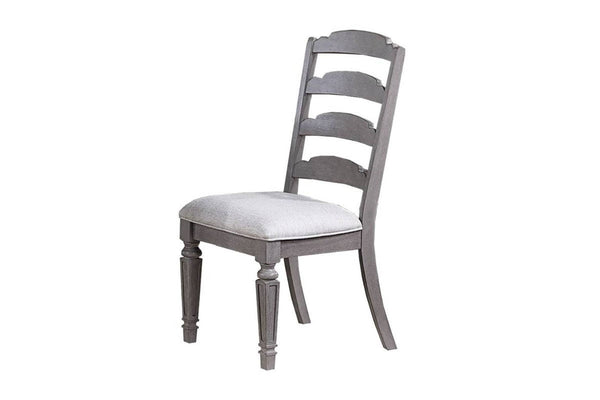 English Elm Light Grey Upholstered Ladder Back Dining Chairs Set of 2 — Comfortable Wooden Frame Side Seating, 19"x25"x40" B011P287307