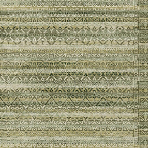 HomeRoots 5' Stylish Green and Beige Striped Washable Area Rug for Indoor or Outdoor High-Traffic Spaces 10' X 14' 631496