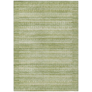 HomeRoots 5' Sage and Ivory Striped Area Rug - Durable, Washable Design for Indoor and Outdoor Spaces 9' X 12' 631513