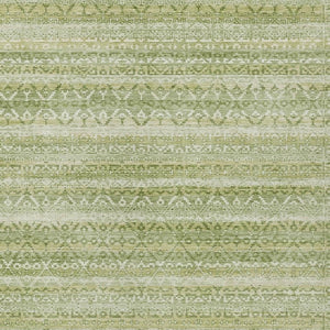 HomeRoots 5' Sage and Ivory Striped Area Rug - Durable, Washable Design for Indoor and Outdoor Spaces 9' X 12' 631513