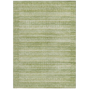 HomeRoots 5' Sage and Ivory Striped Area Rug - Durable, Washable Design for Indoor and Outdoor Spaces 10' X 14' 631514