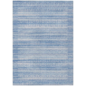 HomeRoots 5' Sky Blue and Ivory Striped Indoor Outdoor Area Rug – Durable, Washable, Stylish Coastal Charm 10' X 14' 631520