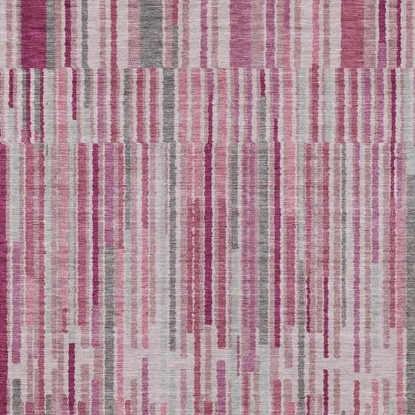 HomeRoots 5' Elegant Blush and Ivory Striped Indoor Outdoor Area Rug - Durable, Washable, Easy-Care Solution 5' X 8' 631528