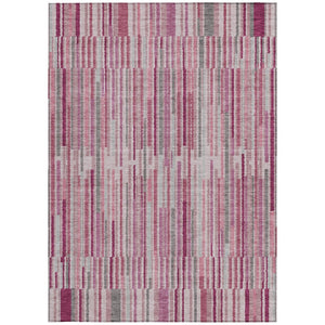 HomeRoots 5' Elegant Blush and Ivory Striped Indoor Outdoor Area Rug - Durable, Washable, Easy-Care Solution 9' X 12' 631531