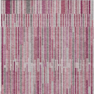 HomeRoots 5' Elegant Blush and Ivory Striped Indoor Outdoor Area Rug - Durable, Washable, Easy-Care Solution 10' X 14' 631532