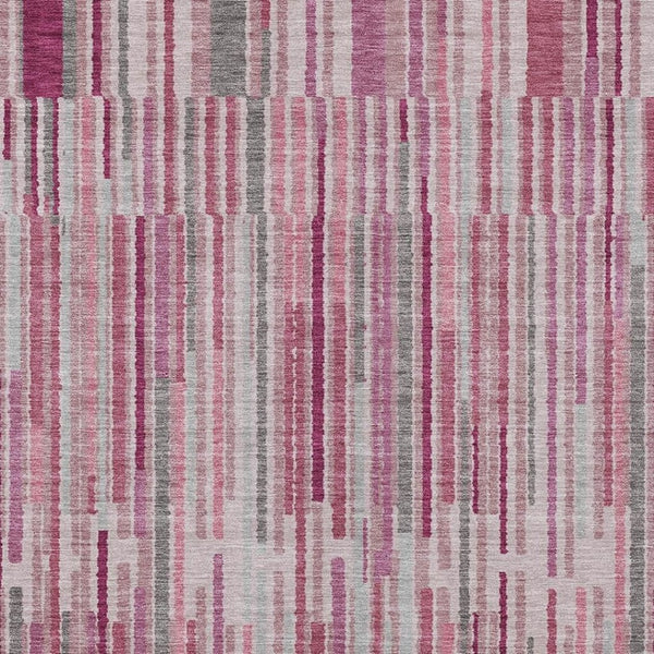 HomeRoots 5' Elegant Blush and Ivory Striped Indoor Outdoor Area Rug - Durable, Washable, Easy-Care Solution 10' X 14' 631532