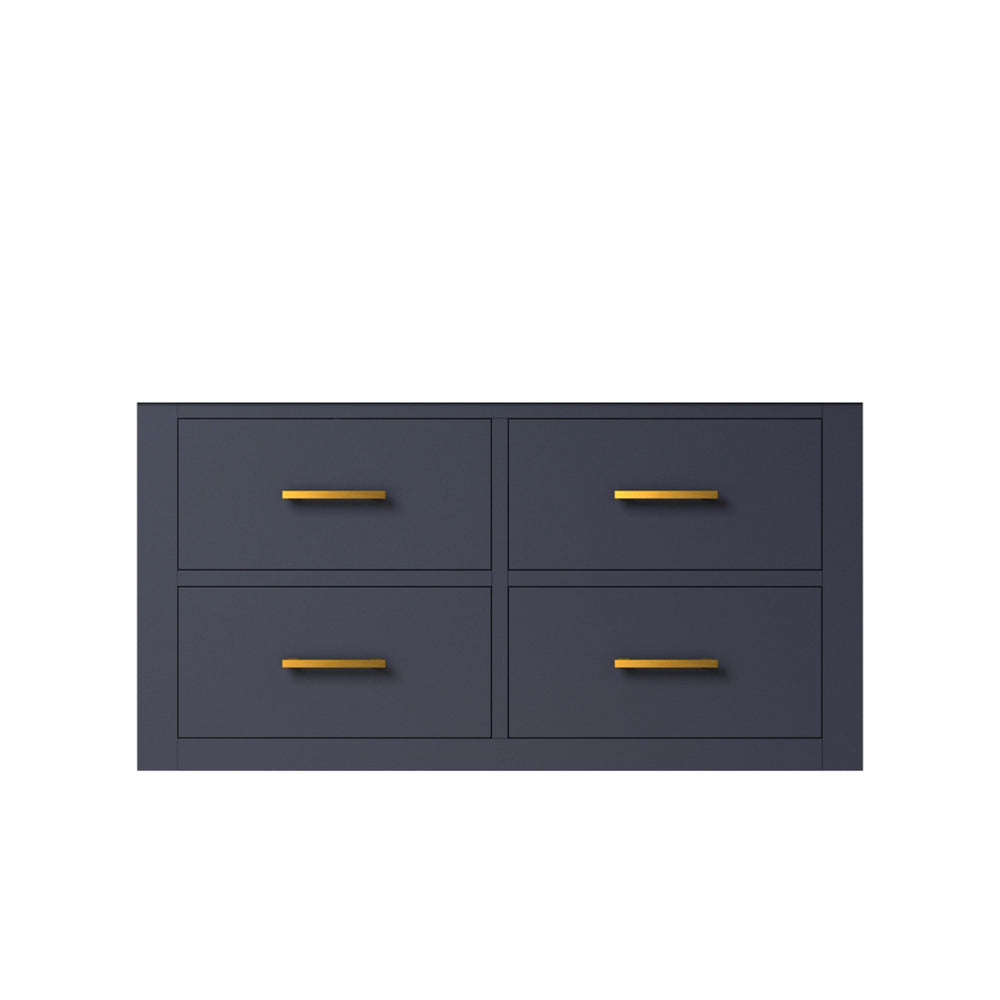 English Elm Blue Single-Sink Vanity With Soft-Close Drawers – Midcentury Style, Space-Saving Design, 36" Wide B2731P257971