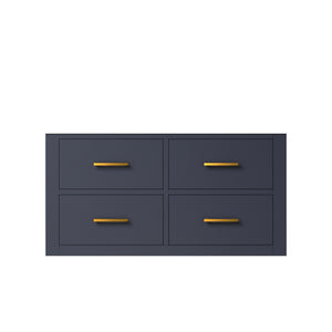 English Elm Blue Single-Sink Vanity With Soft-Close Drawers – Midcentury Style, Space-Saving Design, 36" Wide B2731P257971