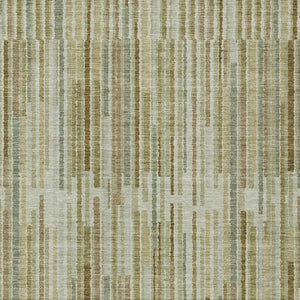 HomeRoots 5' Stylish Khaki and Olive Green Striped Washable Rug for Indoor and Outdoor Versatile Use 8' X 10' 631542