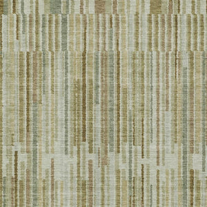 HomeRoots 5' Stylish Khaki and Olive Green Striped Washable Rug for Indoor and Outdoor Versatile Use 9' X 12' 631543
