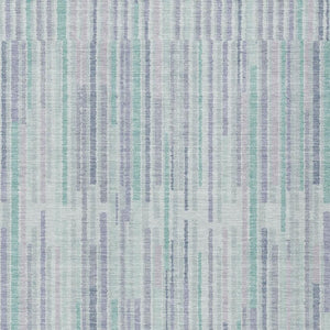 HomeRoots 5' Mint Green and Ivory Striped Washable Area Rug for Indoor and Outdoor Spaces – Durable & Stylish 5' X 8' 631546