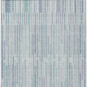 HomeRoots 5' Mint Green and Ivory Striped Washable Area Rug for Indoor and Outdoor Spaces – Durable & Stylish 8' X 10' 631548