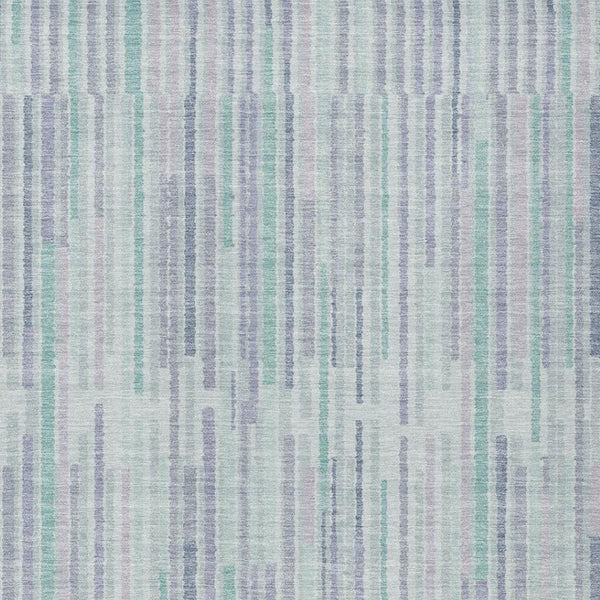 HomeRoots 5' Mint Green and Ivory Striped Washable Area Rug for Indoor and Outdoor Spaces – Durable & Stylish 8' X 10' 631548