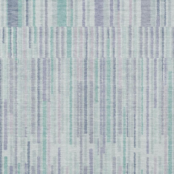 HomeRoots 5' Mint Green and Ivory Striped Washable Area Rug for Indoor and Outdoor Spaces – Durable & Stylish 9' X 12' 631549