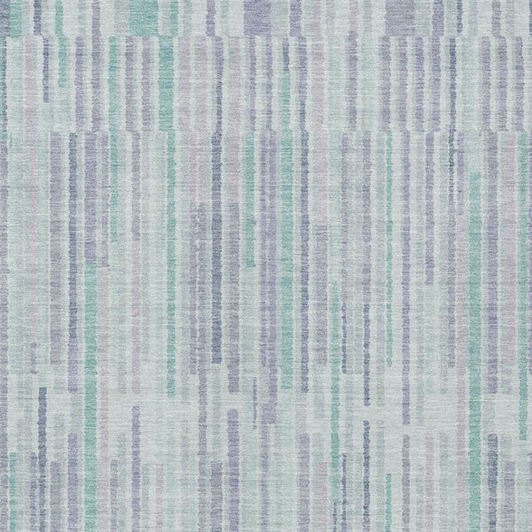HomeRoots 5' Mint Green and Ivory Striped Washable Area Rug for Indoor and Outdoor Spaces – Durable & Stylish 10' X 14' 631550