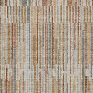 HomeRoots 5' Durable Rust and Ivory Striped Washable Area Rug for Indoor and Outdoor Spaces, Easy Care 5' X 8' 631552