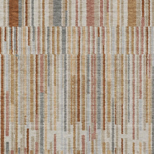 HomeRoots 5' Durable Rust and Ivory Striped Washable Area Rug for Indoor and Outdoor Spaces, Easy Care 9' X 12' 631555