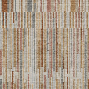 HomeRoots 5' Durable Rust and Ivory Striped Washable Area Rug for Indoor and Outdoor Spaces, Easy Care 10' X 14' 631556