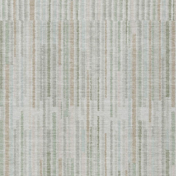 HomeRoots 5' Stylish Sage and Ivory Striped Area Rug – Durable, Washable, Perfect for Indoor and Outdoor Use 8' X 10' 631560