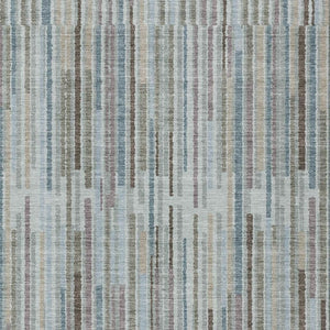 HomeRoots 5' Striped Teal Blue and Brown Area Rug - Durable, Washable, Perfect for Indoor or Outdoor Spaces 5' X 8' 631564