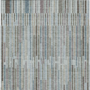 HomeRoots 5' Striped Teal Blue and Brown Area Rug - Durable, Washable, Perfect for Indoor or Outdoor Spaces 9' X 12' 631567