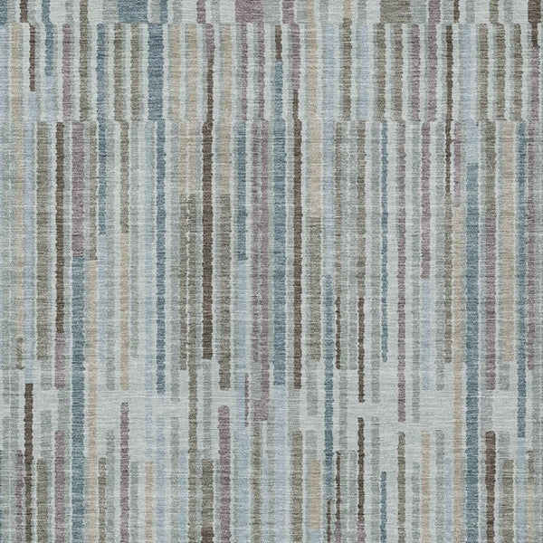 HomeRoots 5' Striped Teal Blue and Brown Area Rug - Durable, Washable, Perfect for Indoor or Outdoor Spaces 10' X 14' 631568