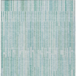 HomeRoots 5' Turquoise and Aqua Striped Area Rug - Durable, Washable, Stylish for Indoor and Outdoor Spaces 8' X 10' 631572