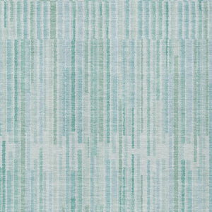 HomeRoots 5' Turquoise and Aqua Striped Area Rug - Durable, Washable, Stylish for Indoor and Outdoor Spaces 9' X 12' 631573