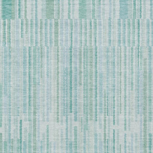 HomeRoots 5' Turquoise and Aqua Striped Area Rug - Durable, Washable, Stylish for Indoor and Outdoor Spaces 10' X 14' 631574