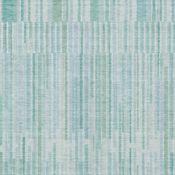 HomeRoots 5' Turquoise and Aqua Striped Area Rug - Durable, Washable, Stylish for Indoor and Outdoor Spaces 10' X 14' 631574