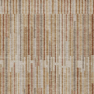 HomeRoots 5' Versatile Terra Cotta and Beige Striped Washable Area Rug for Indoor and Outdoor Spaces 5' X 8' 631576