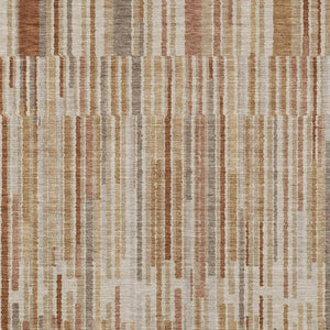 HomeRoots 5' Versatile Terra Cotta and Beige Striped Washable Area Rug for Indoor and Outdoor Spaces 8' X 10' 631578