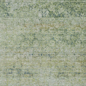 HomeRoots 5' Artichoke Green and Ivory Abstract Indoor Outdoor Area Rug - Durable, Washable, Stylish Design 5' X 8' 631582