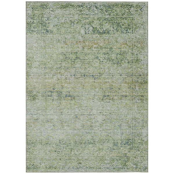 HomeRoots 5' Artichoke Green and Ivory Abstract Indoor Outdoor Area Rug - Durable, Washable, Stylish Design 9' X 12' 631585
