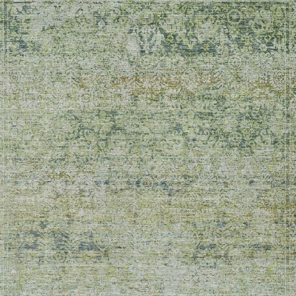 HomeRoots 5' Artichoke Green and Ivory Abstract Indoor Outdoor Area Rug - Durable, Washable, Stylish Design 10' X 14' 631586