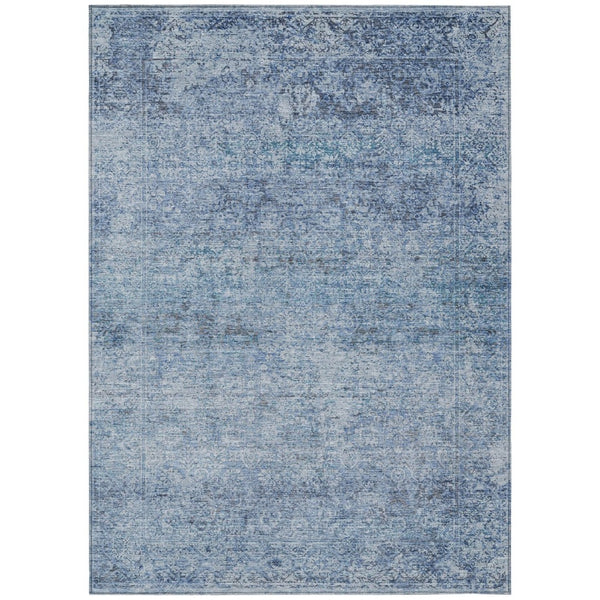 HomeRoots 5' Blue and Ivory Abstract Area Rug – Stylish, Washable, Durable, Perfect for Indoor and Outdoor Spaces 5' X 8' 631588